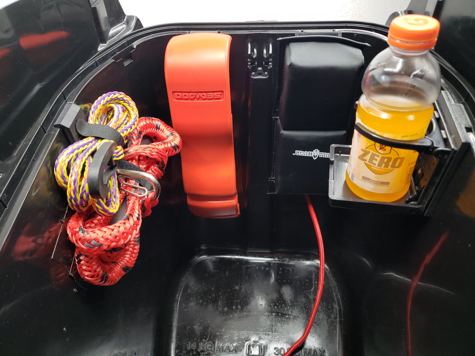 st3 hull storage system showing an organized Sea Doo front bin 