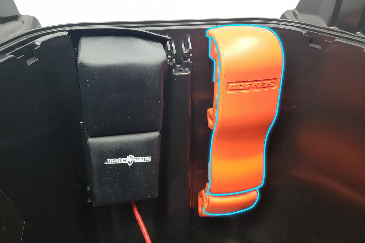 ST3 Hull Accessories Fender Holders  OEM Fender Outlined in Blue, & After Market Fender.