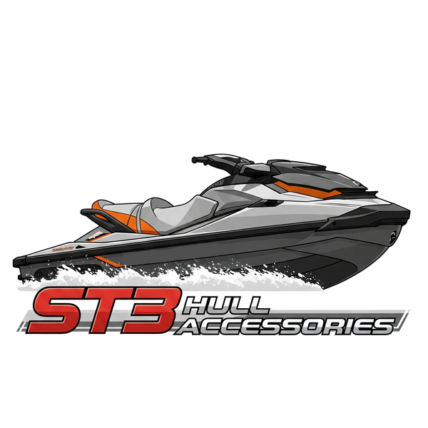 ST3 Hull Accessories Logo with Black Background. 
